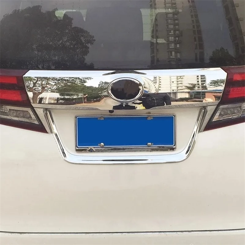 WELKINRY For Toyota Alphard Vellfire AH30 3rd Gen 2015-2022 Car Tail Rear Box Gate Trunk Boot Lid License Plate U Shape Trim