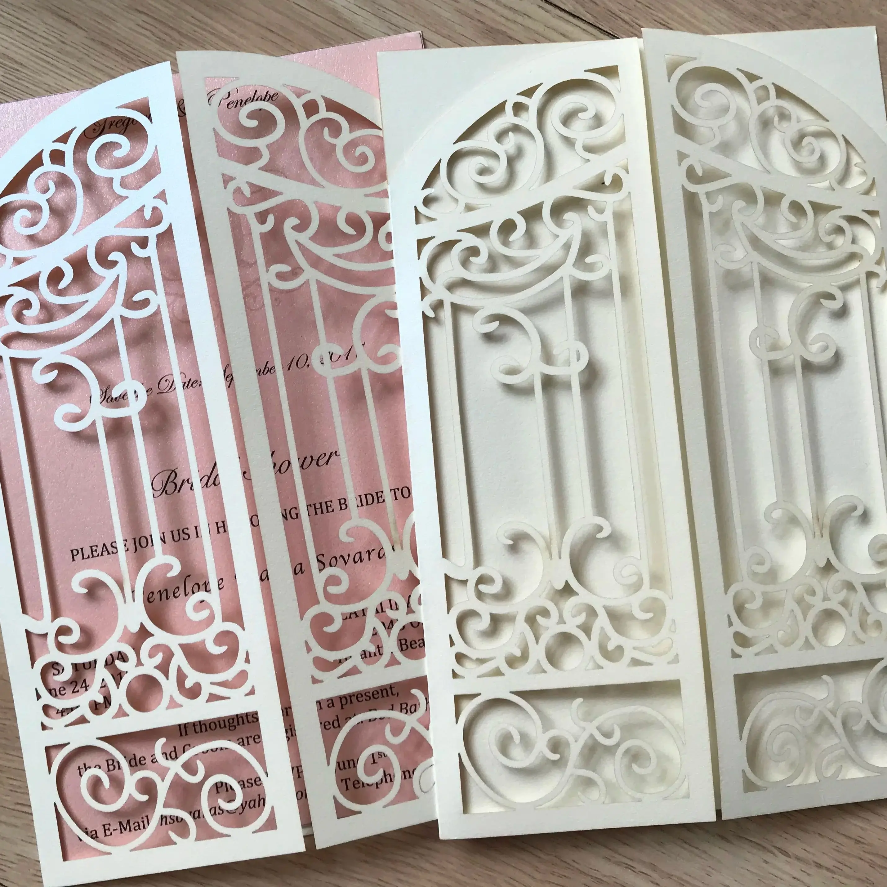 

Custom 10pcs Pearl Paper Cream Laser Cut Wedding Invitation,Gate Wedding Invite,Birthday Invitation Cover for Party Decoration
