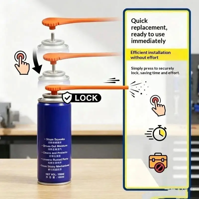 3Pcs WD-40 Dedicated Long Extension Nozzle, Precision Spray, Extension Nozzle, Leak-proof Connector, Durable Replacement Head