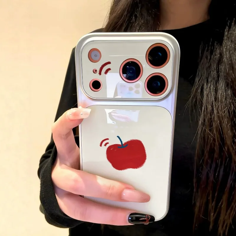 Simple Red Phone Case Compatible with IPhone 17 Pro Max, Fits New IPhone 16 Pro and Large Window Design for 15 Plus 17Plus