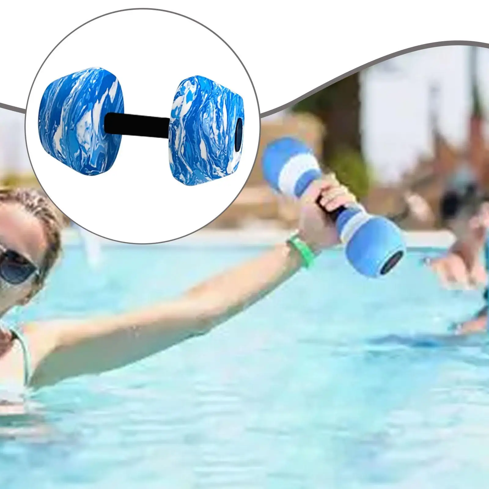 Water Fitness Dumbbell EVA Durable Pool Weights Exercise Equipment for Men Women Water Aerobics Workout