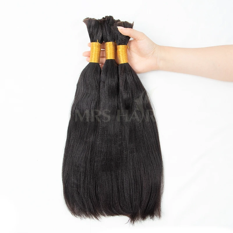 

Hair Bulk Natural Black Human Hair Bundles No Weft Silk Straight Hair Extension 12-26 Inch 50g/Bundle Hair Bulk Extension DIY