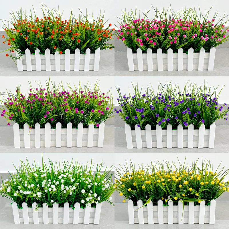 

Набор искусственных цветов для декора отелей и ресторанов: пластиковые букеты, имитация сухоцветов, украшения для ограждений