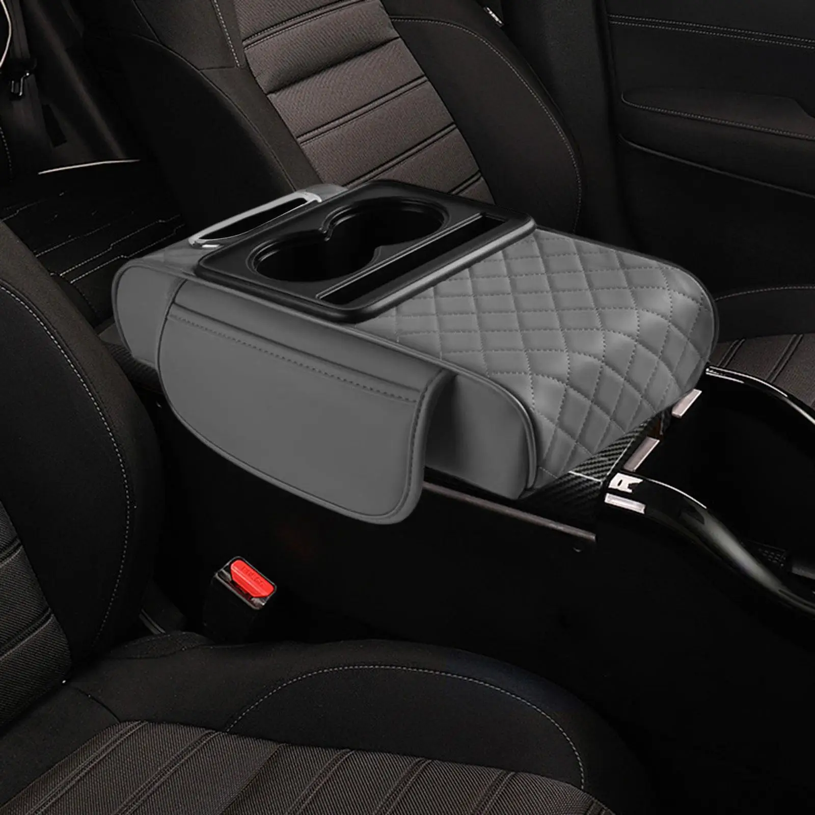 Generic Car Center Console Pad Car Armrest Cushion Auto Accessories Easy to Install Comfortable Tissue Box Slot for Car