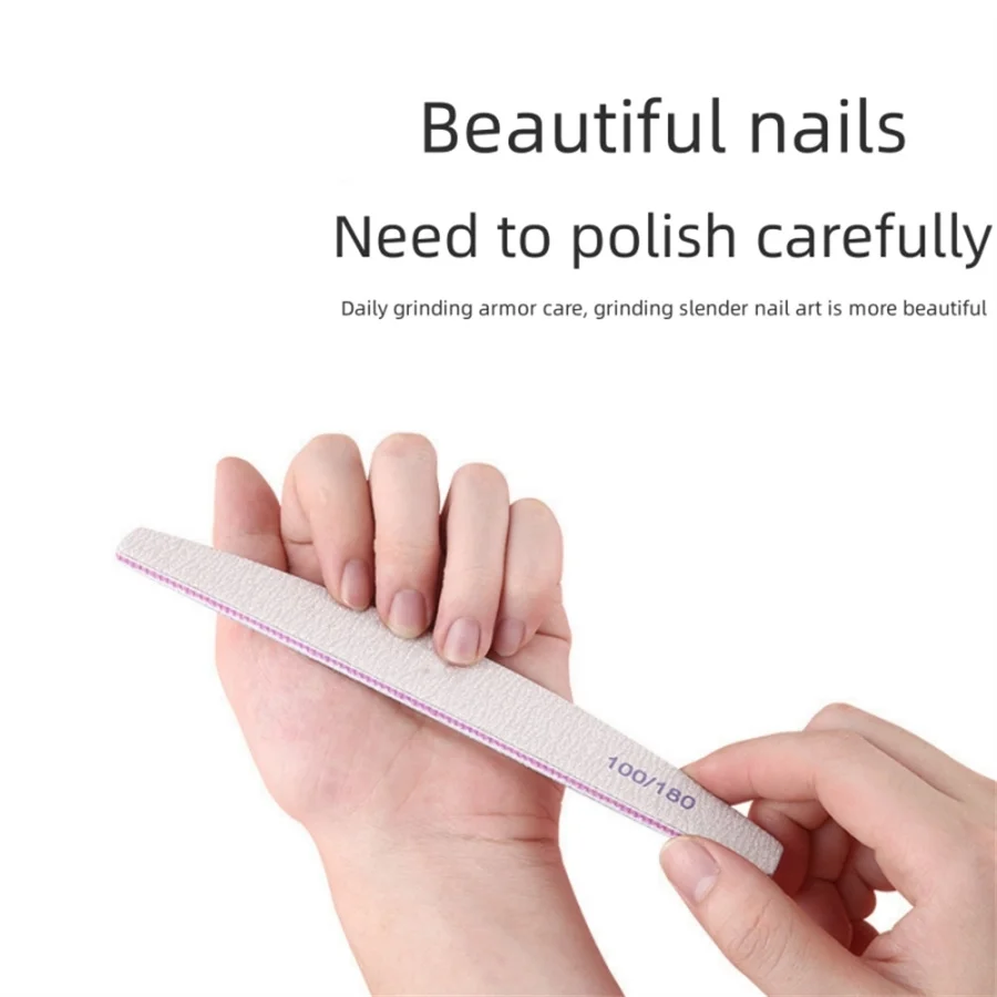 

Wholesale 25pcs /Lot Styling Manicure Tool Professional Nail File Reusable Double Sided Emery Board(100/180 Grit) Nail