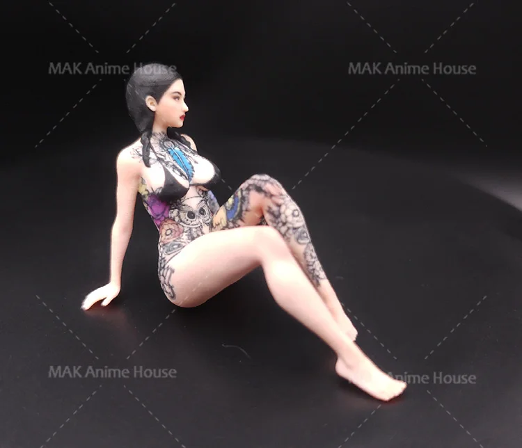 Exquisite Facial Painted 1/64 1/43 1/18 Trendy Colorful Tattoos Cool Beauties Realist Style Figure Model Scene Creative Toys