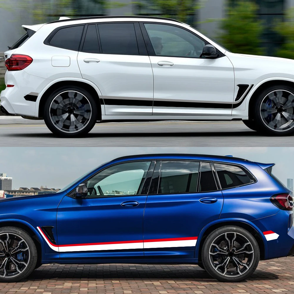 

Car Stickers Door Side Decals Kit Stripe Wrap Vinyl Film For BMW X3 Waterproof Vehicles Stickers Car Accessories Exterior