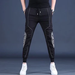 Spring and Autumn Men's Casual Pants Fashion Comfortable Embroidery Trend Versatile Sports Summer Pockets All-match Sweatpants