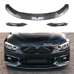 Front Bumper Spoiler Lip For BMW 4 Series F32 F33 F36 435i M Sport 2013-2021 Carbon Fiber Look Lower Side Splitter Blade Cover