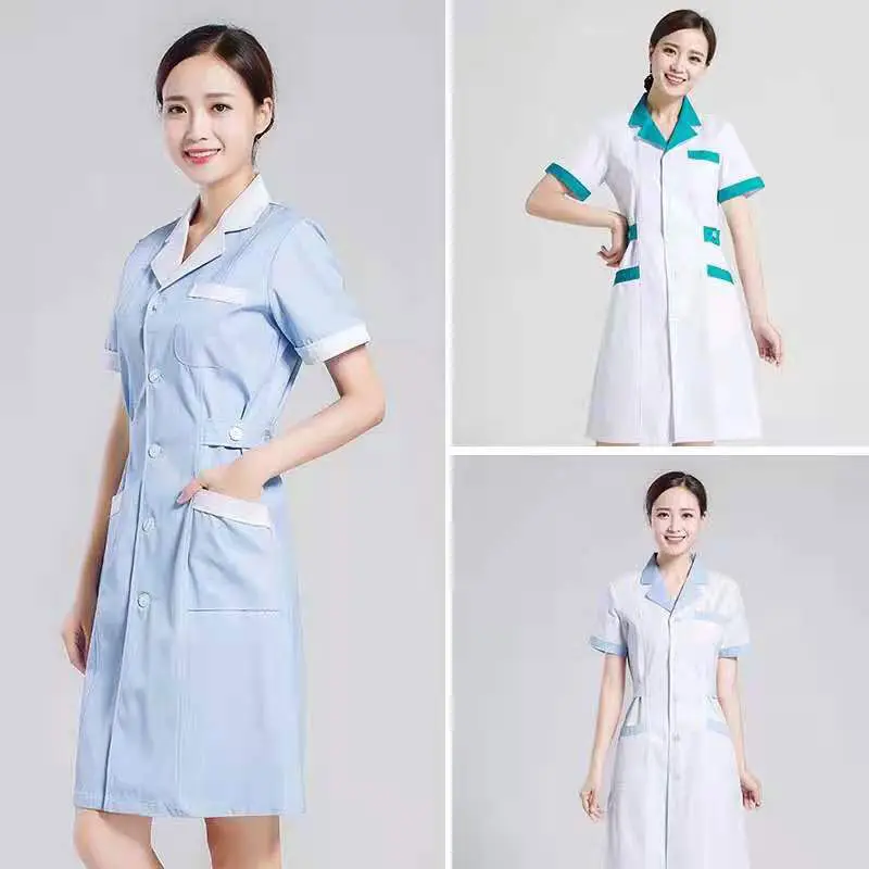 Azul manga longa esfrega superior uniformes de enfermeira jaleco médico uniforme para mulher outwear roupas médicas salão de beleza workwear