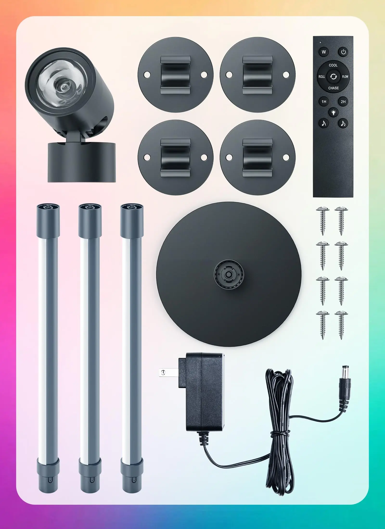 Smart RGBW LED Lamp with Spotlight, App & Remote Control, Music Sync, 16 Million Colors & Memory Function, Perfect