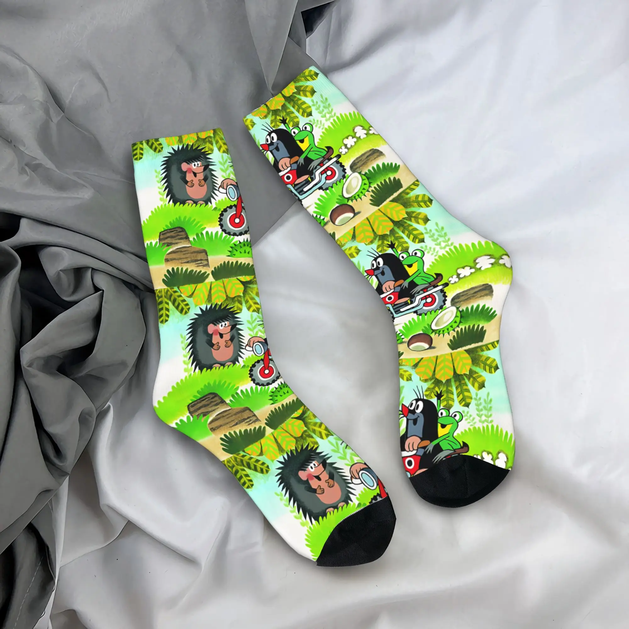 

Custom Retro Cartoon K-Krteks M-Moles Men's Crew Socks Unisex Fashion Vintage Spring Summer Autumn Winter Dress Socks