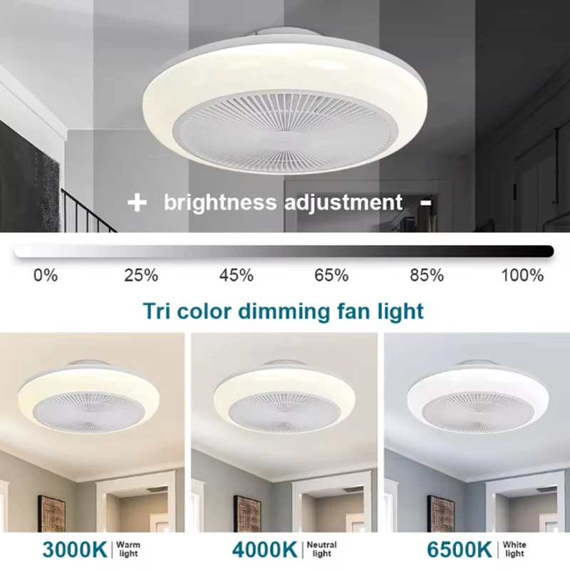Modern Simple LED Ceiling Fan Light New Sealed Smart Living Room Bedroom Home Decoration Electric Fan Lamp
