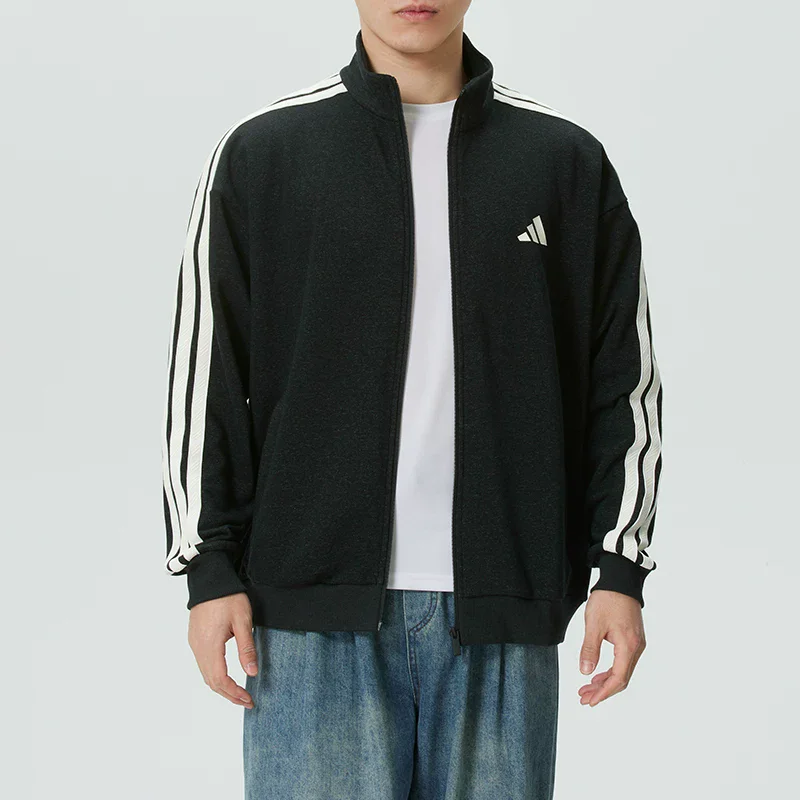 2026 New Adidas Mens Knit Track Jacket KR2488 Black Full Zip Sports Outerwear