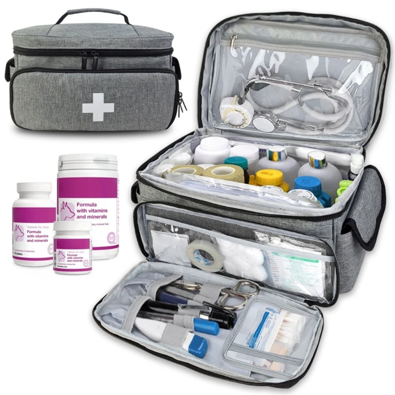 Large-Capacity Box Layered Household First Aid Kits Boxes Cabinet Portable Fabric Storage Bag