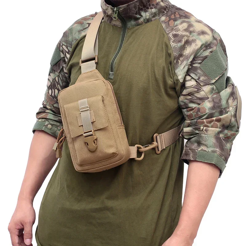 Tactical Chest Bag 1000D Riding Shoulder Bag Outdoor Crossbody Bags Climbing Sport Camping Hiking Travel Chest Bag