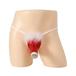 Sexy Red Series Cock Christmas Underwear Men T-back Panties G-string Penis Thongs Erotic Gay Lingerie T-Back Thongs