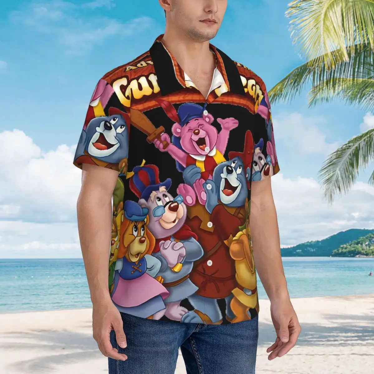 

Gummi Bears For Fans Hawaiian Shirts Fashion Men Short Sleeve Shirt for Summer Beach Men's Lapel Tops