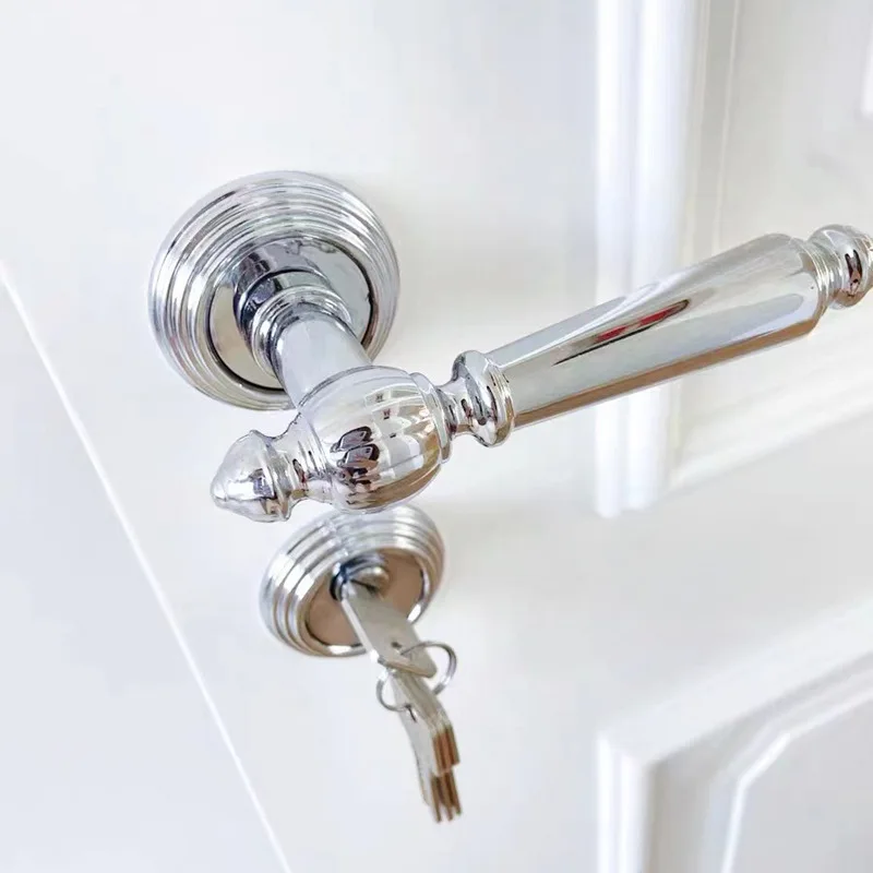 Imagem -02 - Fechadura de Porta Dourada Interna Estilo Nórdico Madeira Sólida Pvd Maçaneta de Sucção Magnética Fechadura Dividida Dourada Brilhante