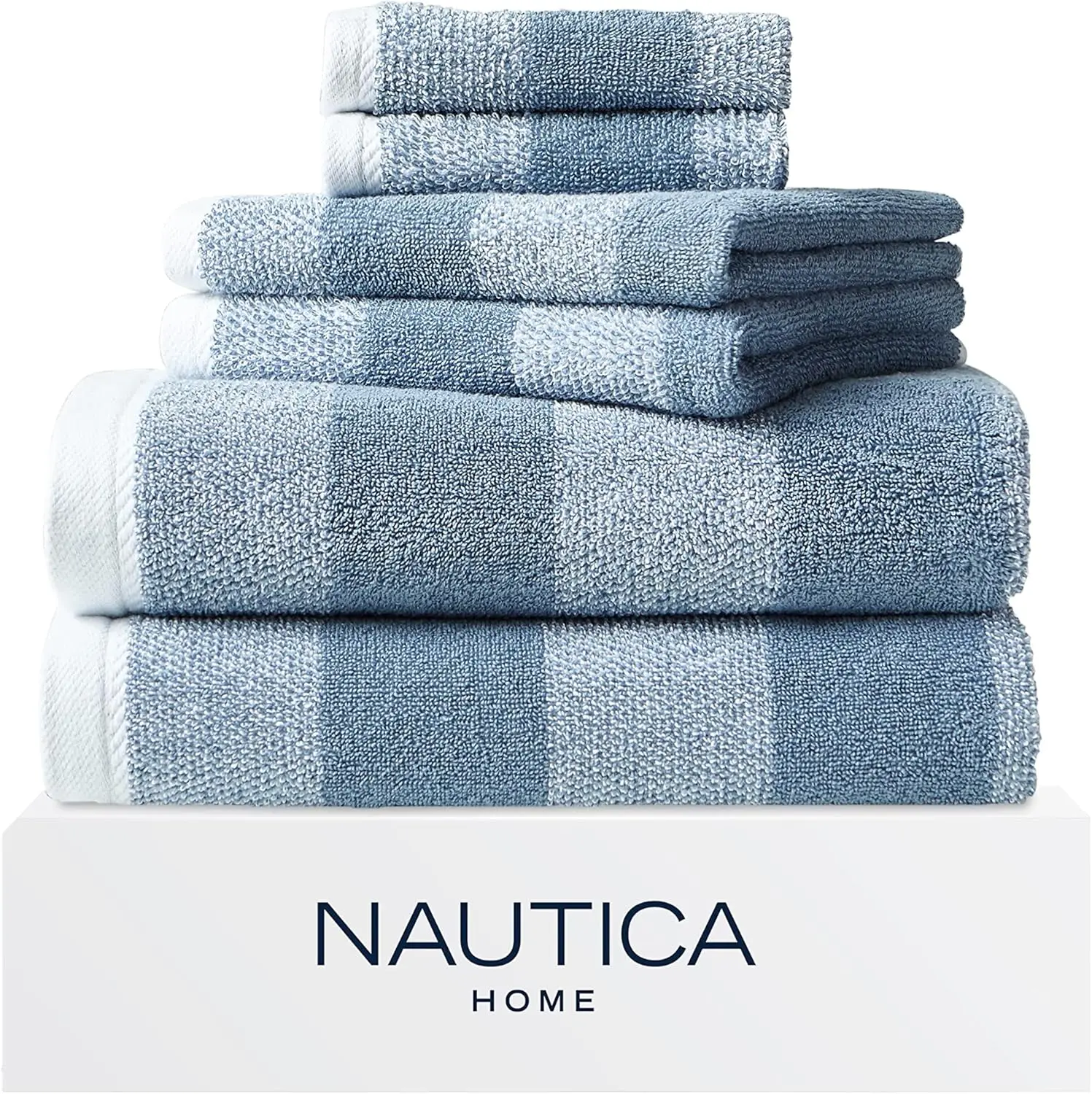 

100% Cotton Bath Towels Set, 6-Piece Highly Absorbent Quick Dry Fluffy Towels for Home & Spa Use