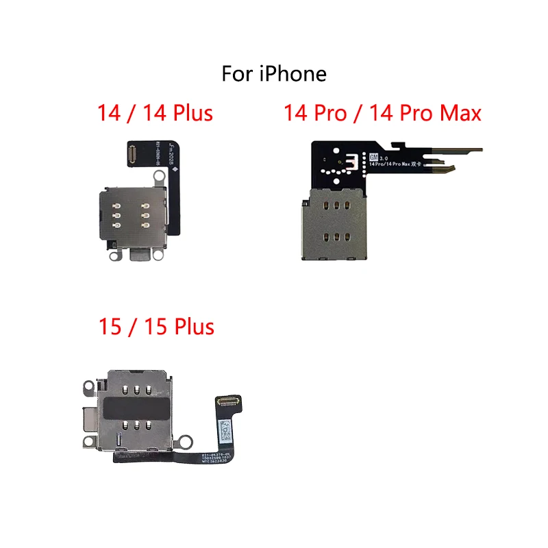 SIM Card Slot Holder Tray Slot Reader Socket Flex Cable For IPhone XR 11 Pro Max 12 13 14 Plus 15