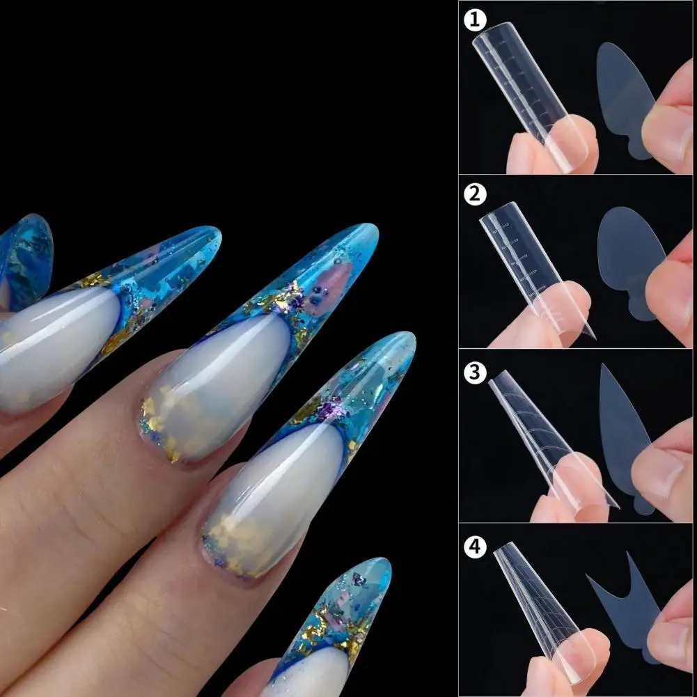 Nail Molds 288pcs Nail Tips Set for Diy Manicure Flat Square Long False Nails Easy to Remove Extension Nail Tips Kit for Fitting