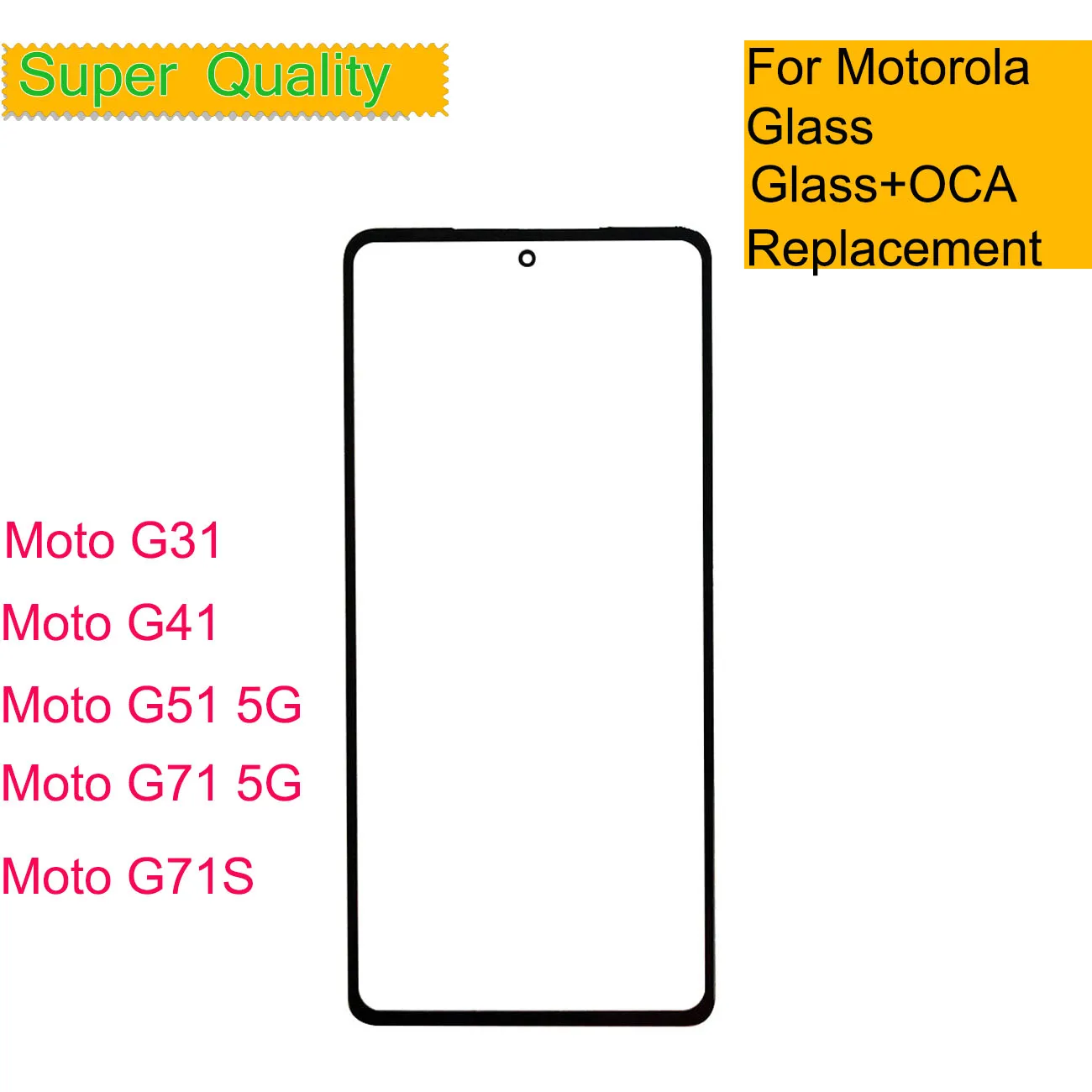 

For Motorola Moto G31 G41 G51 G71 5G G71S Touch Screen Front Outer Glass Panel LCD Lens With OCA Replacement