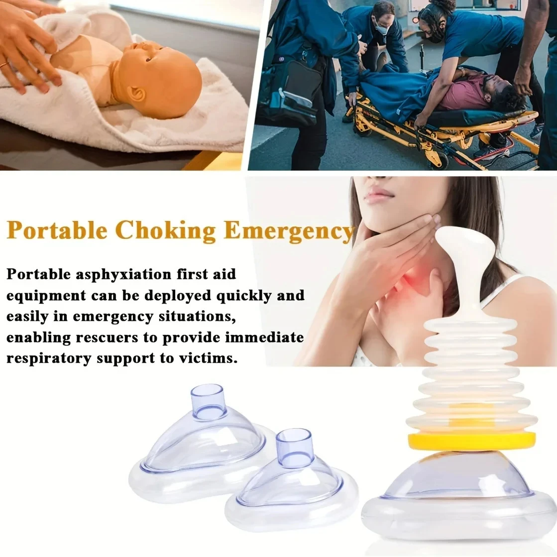 Portable Breathing Trainers Home First Aid Equipment Anti-choking Masks For Adults And Children Outdoor Portable Device