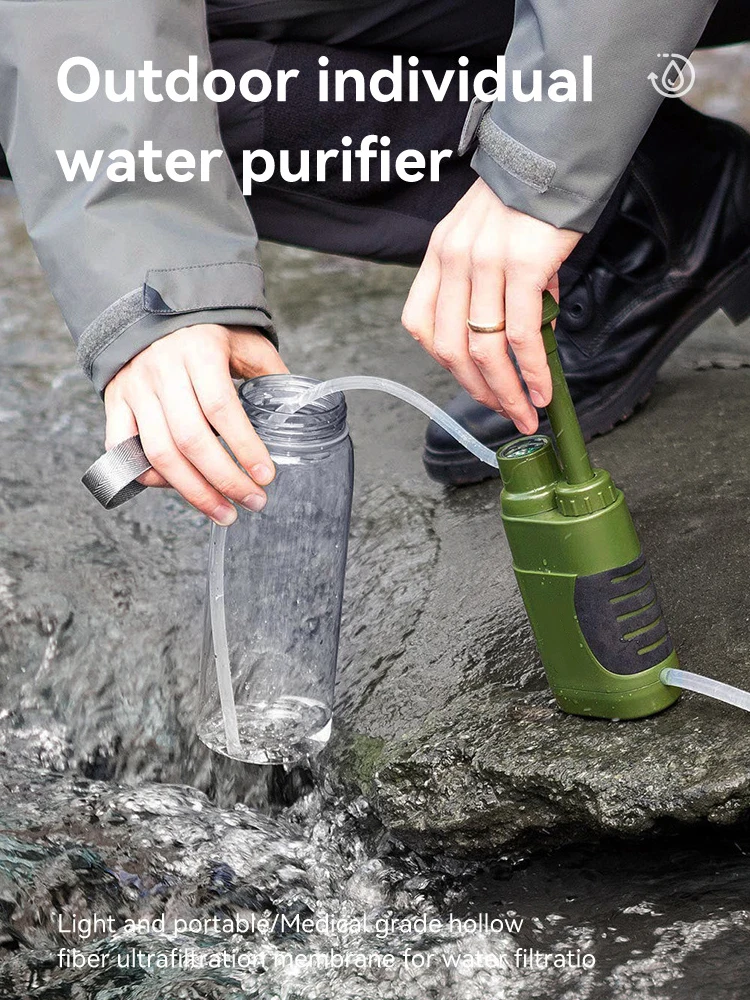 Water Purifier Cleaner Outdoor Water Filter Straw Filtration System for Camping Hiking Safety Emergency Survival Equipment 2024