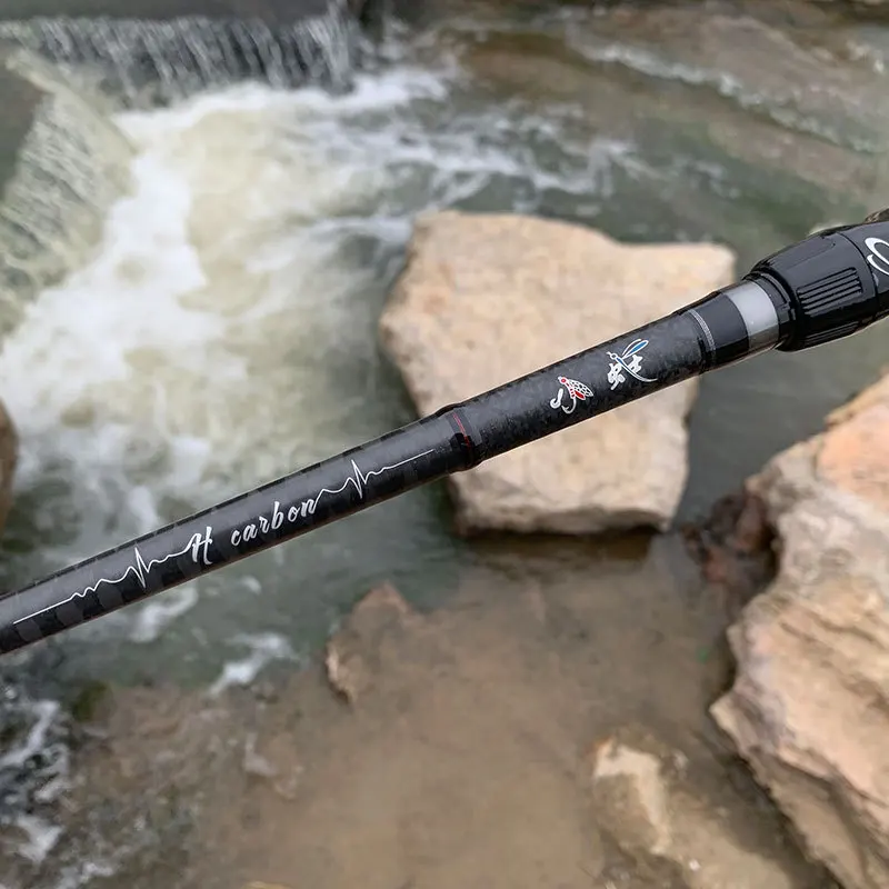 Imagem -02 - High Carbon ul Spinning Vara de Pesca Baitcasting Rod Ultraleve Stream Ejeção Guia Fuji Fundição Truta 1.45m 1.68m Seção