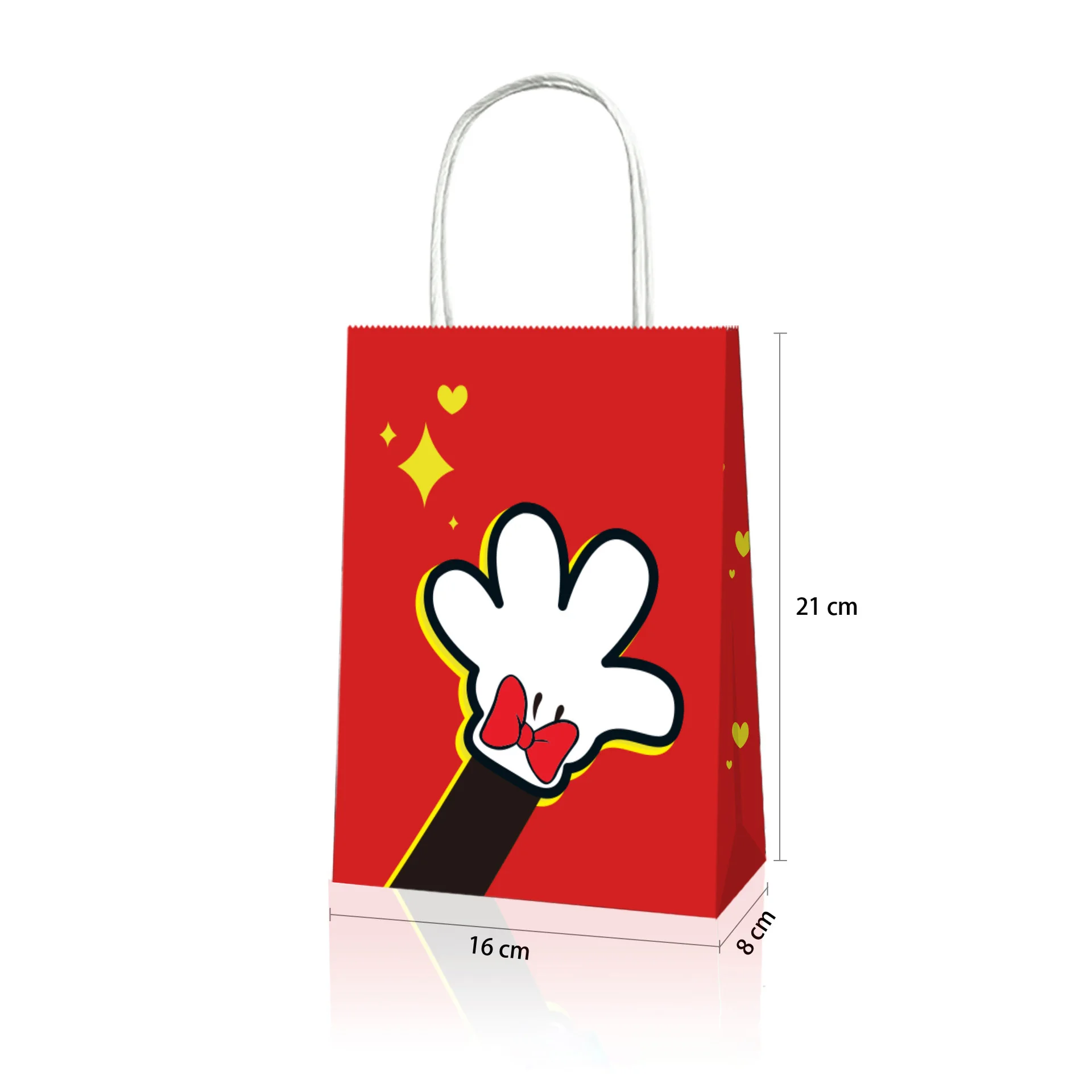 Mickey Mouse Party Gift Bag 6-delig Verjaardag 21x16x8cm Cadeauzakje Favoriete snoepzak voor kinderen met handvat Cadeau Feestartikelen