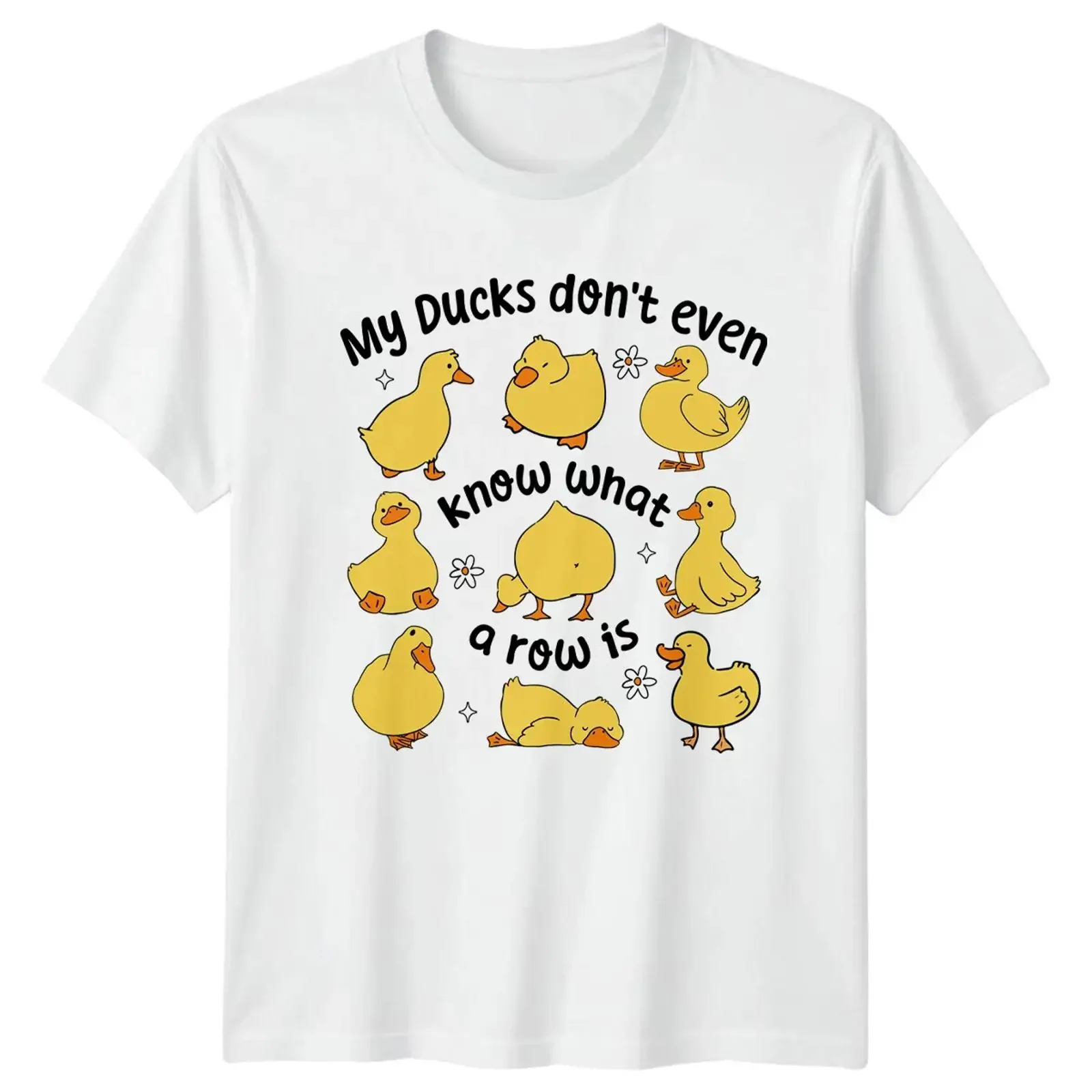 My Ducks Dont Even Know What A Row Is Duck Animals Herren T Shirt Damen vintage Washed Breathable Top For Everyday Wear Soft