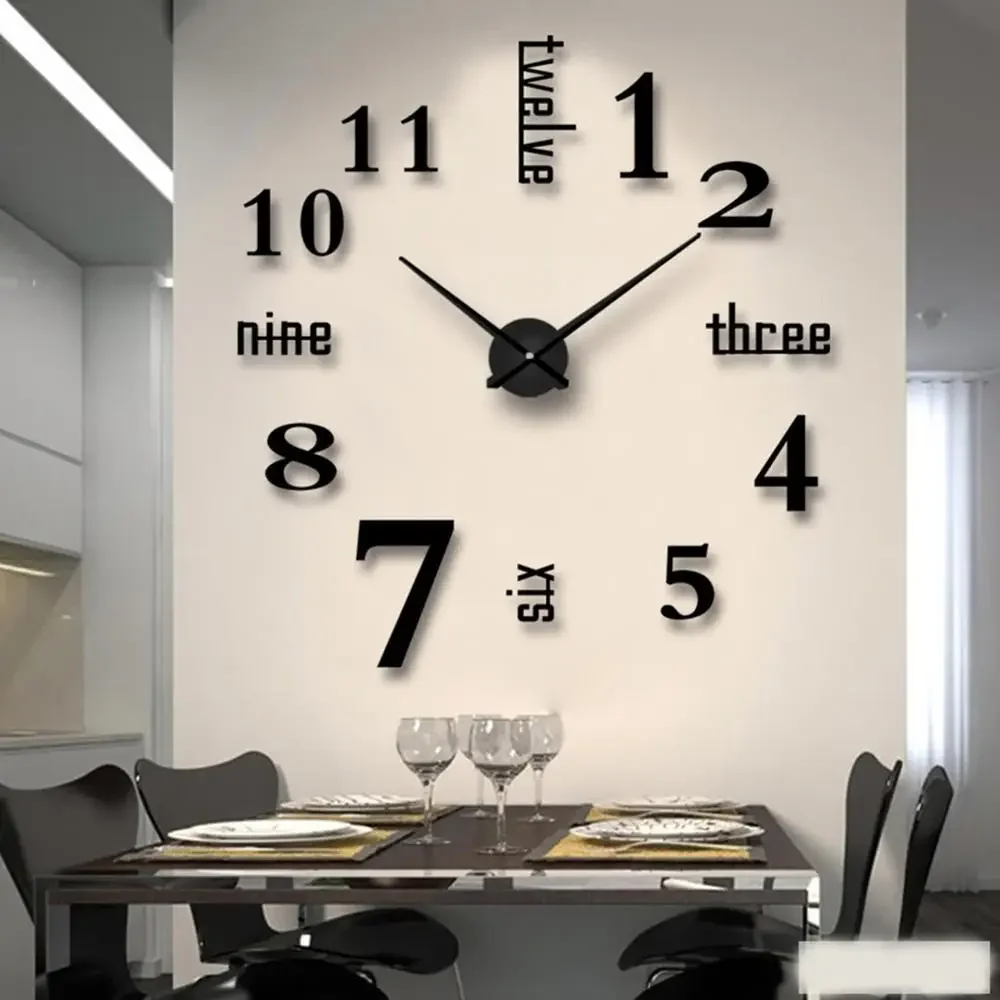 3D Large Wall Clock reloj de pared DIY Quartz Watch Acrylic Mirror Stickers Horloge Murale Home Decor Clocks 2021 Modern Design