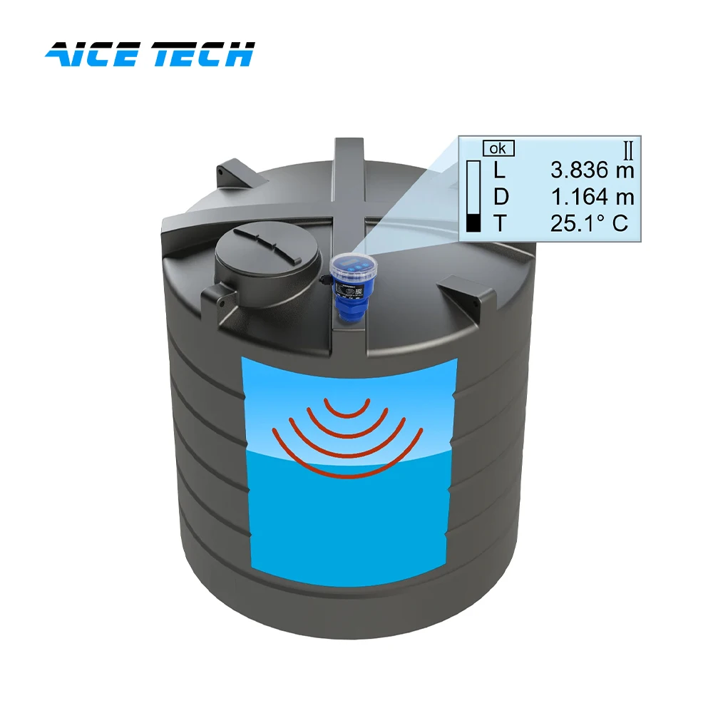 Aice Tech 4-20 MA خزان المياه قياس مستوى قياس الارسال بالموجات فوق الصوتية رافعة الاستشعار Rs485