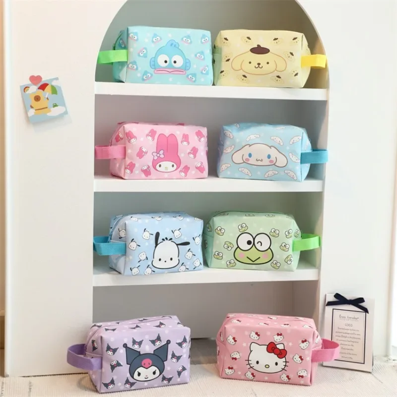 Kawaii Sanrio Hangyodon Kuromi Hello Kitty Cosmetic Bag Cute Cartoon Pencil Case Portable Girly Heart High Capacity Pencil Case