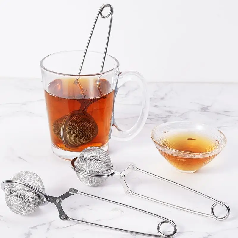 Reusable Stainless Steel Tea Infuser Sphere Mesh Strainer Handle Anti Scald Filter Spice Coffee Diffuser