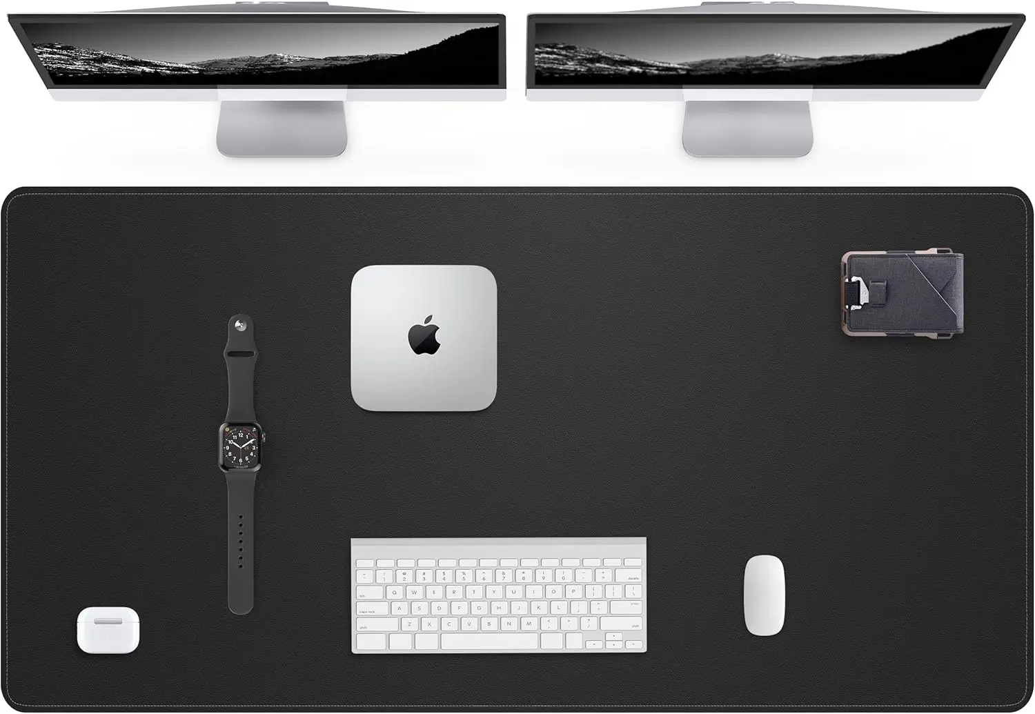 

Leather Desk Pad 48x24 Inch Large Mouse Pad Non-Slip Desk Blotter Waterproof Writing Mat for Office Home Black
