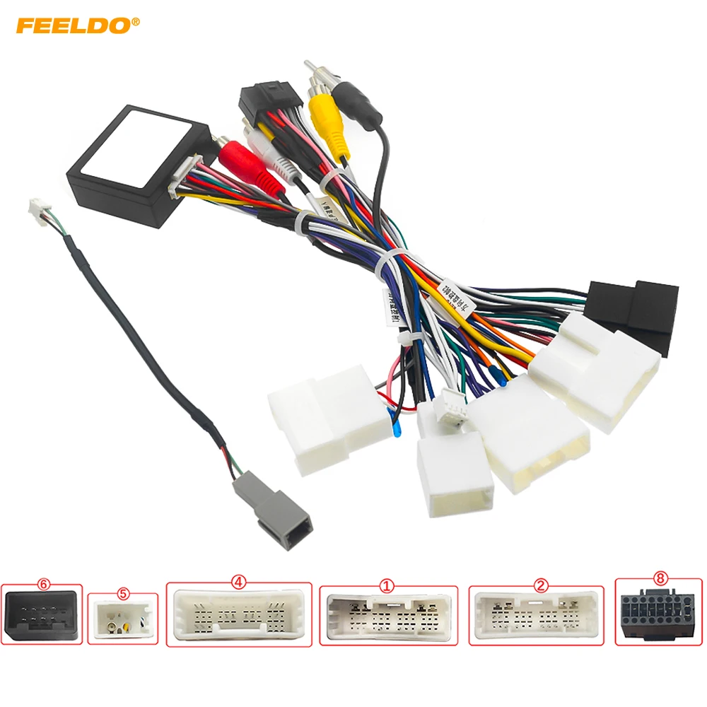 

FEELDO Car 16pin Power Cord Wiring Harness Adapter With Canbus For Prado/Highlander/Harrier/Corolla Cross/Frontlander Head Unit