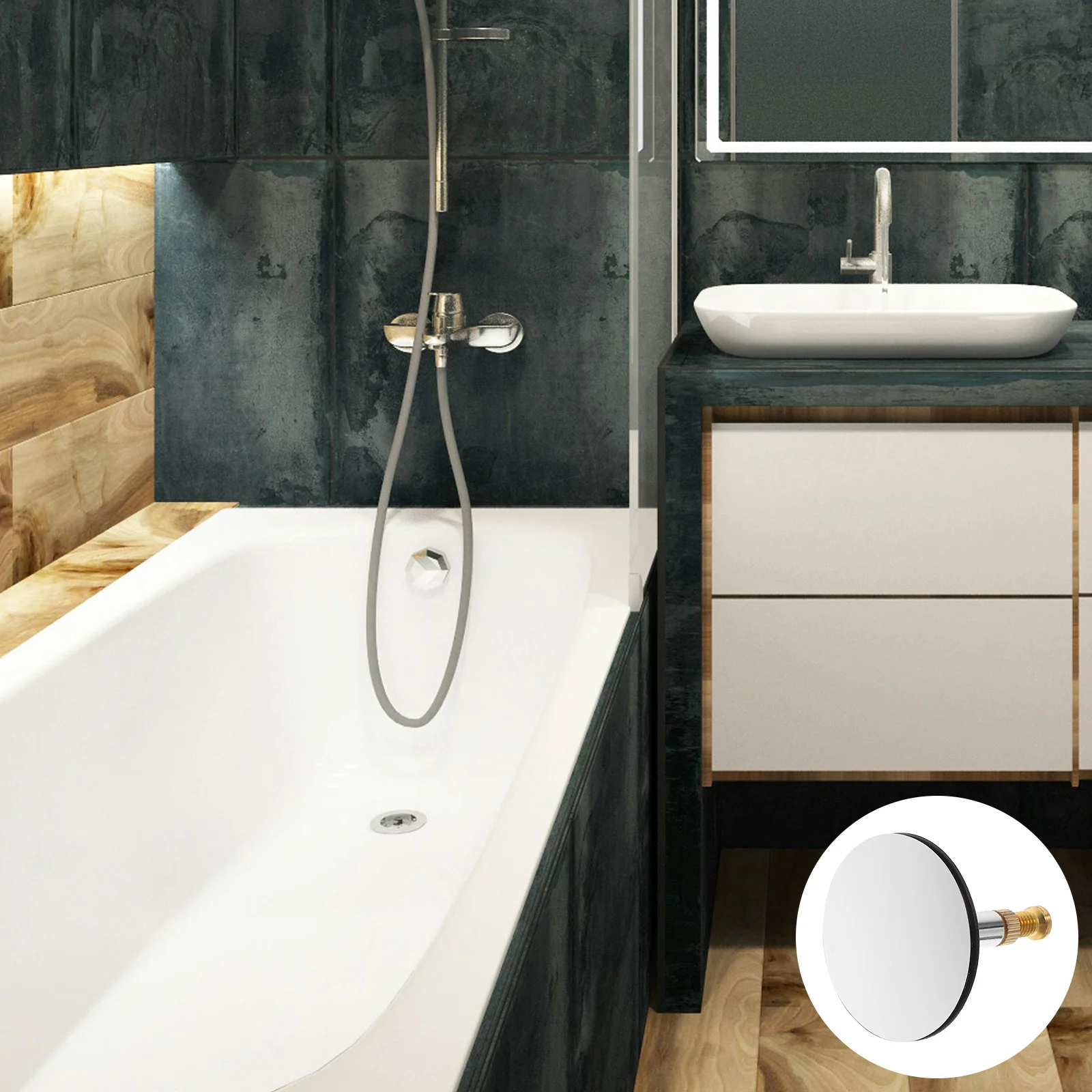 

Универсальная регулируемая пробка для ванны, вращающаяся сливная пробка, сменная сливная пробка для ванной комнаты и кухни, аксессуары для ванны