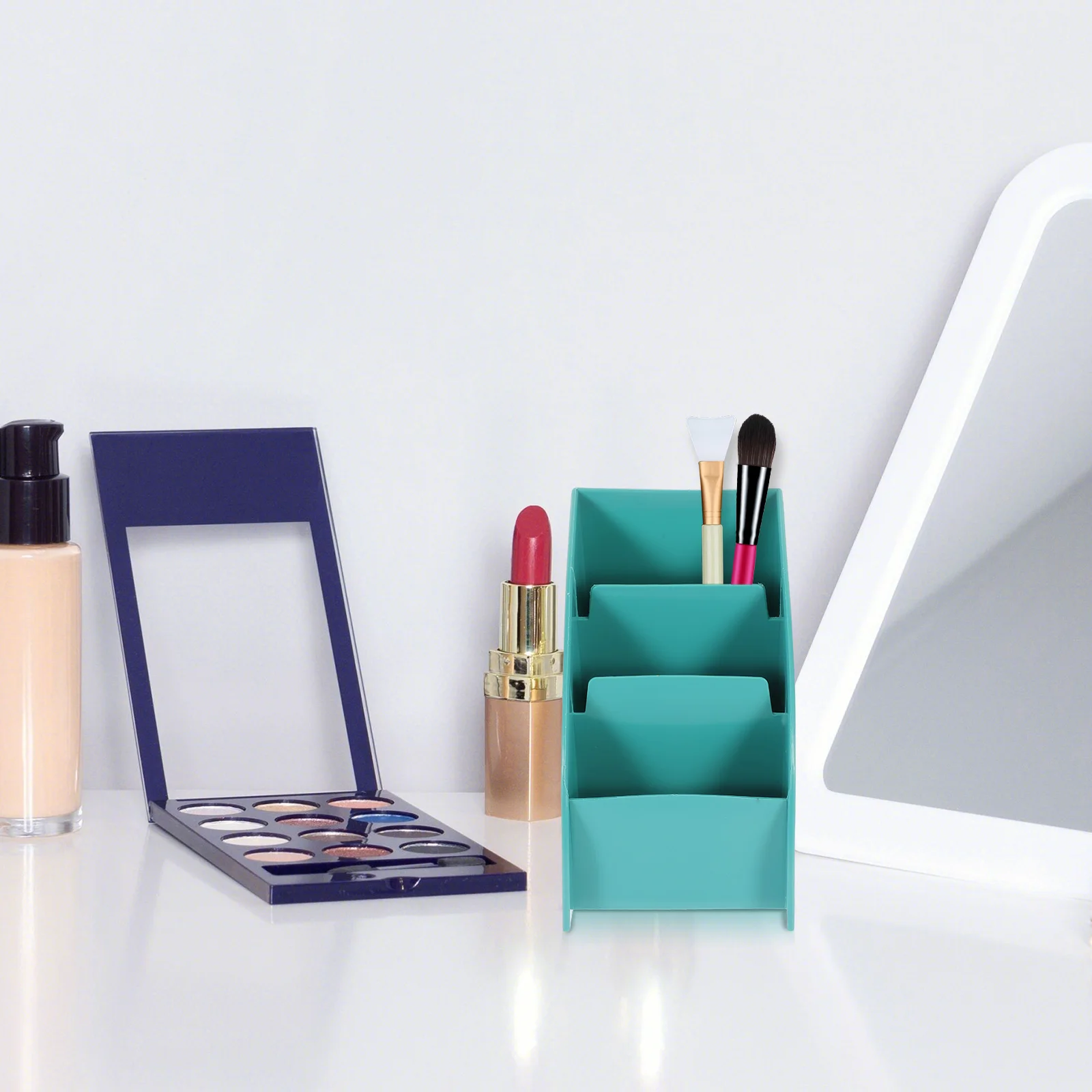 

Trapezoidal Partition Storage Box Large Lipstick Organizer for Vanity Desk Makeup