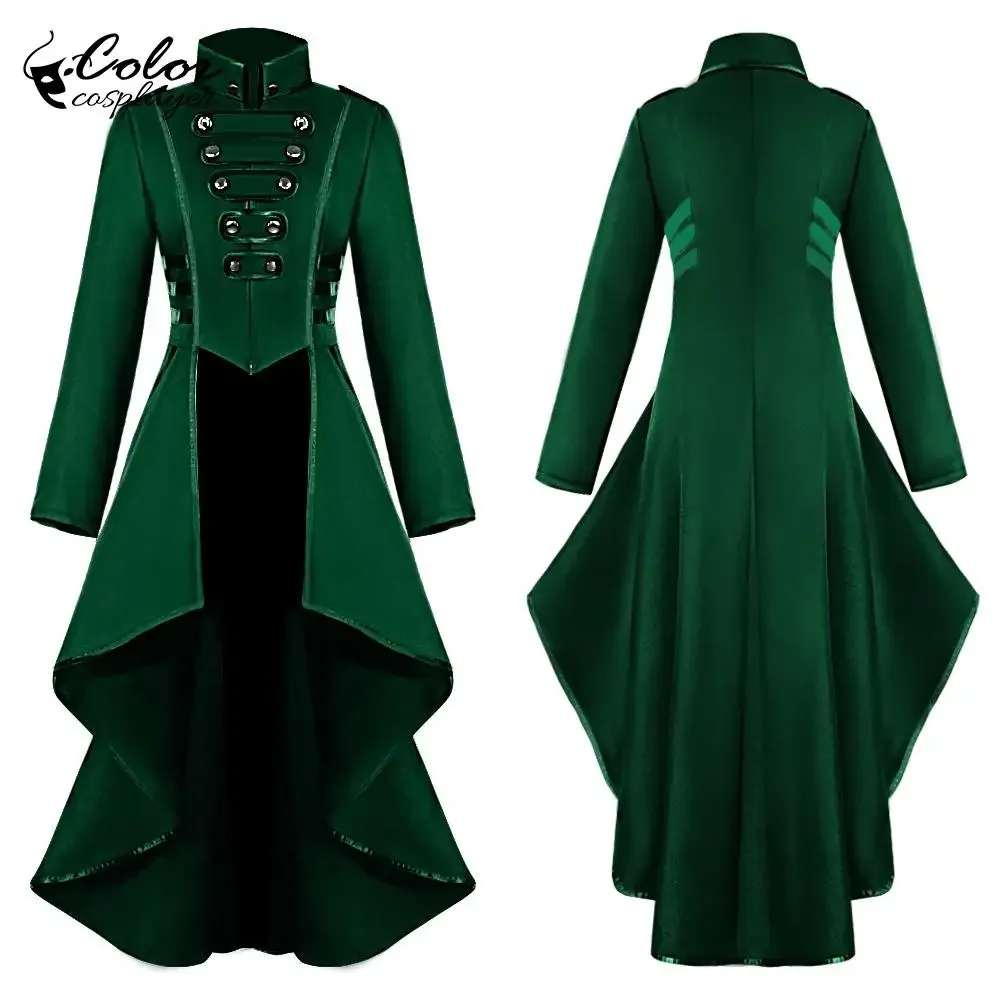

Color Cosplayer St. Patrick's Day Costume Women Vintage Cosplay Costume Green Long Dress Up Carnival European Clothing