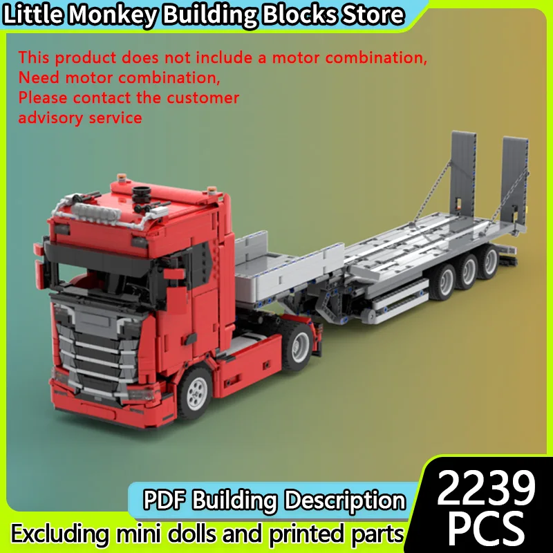 City Car Model MOC Building Bricks 770S Heavy-Duty Traction Trailer Modular Technology Children Holiday Gifts Assemble Toys Suit