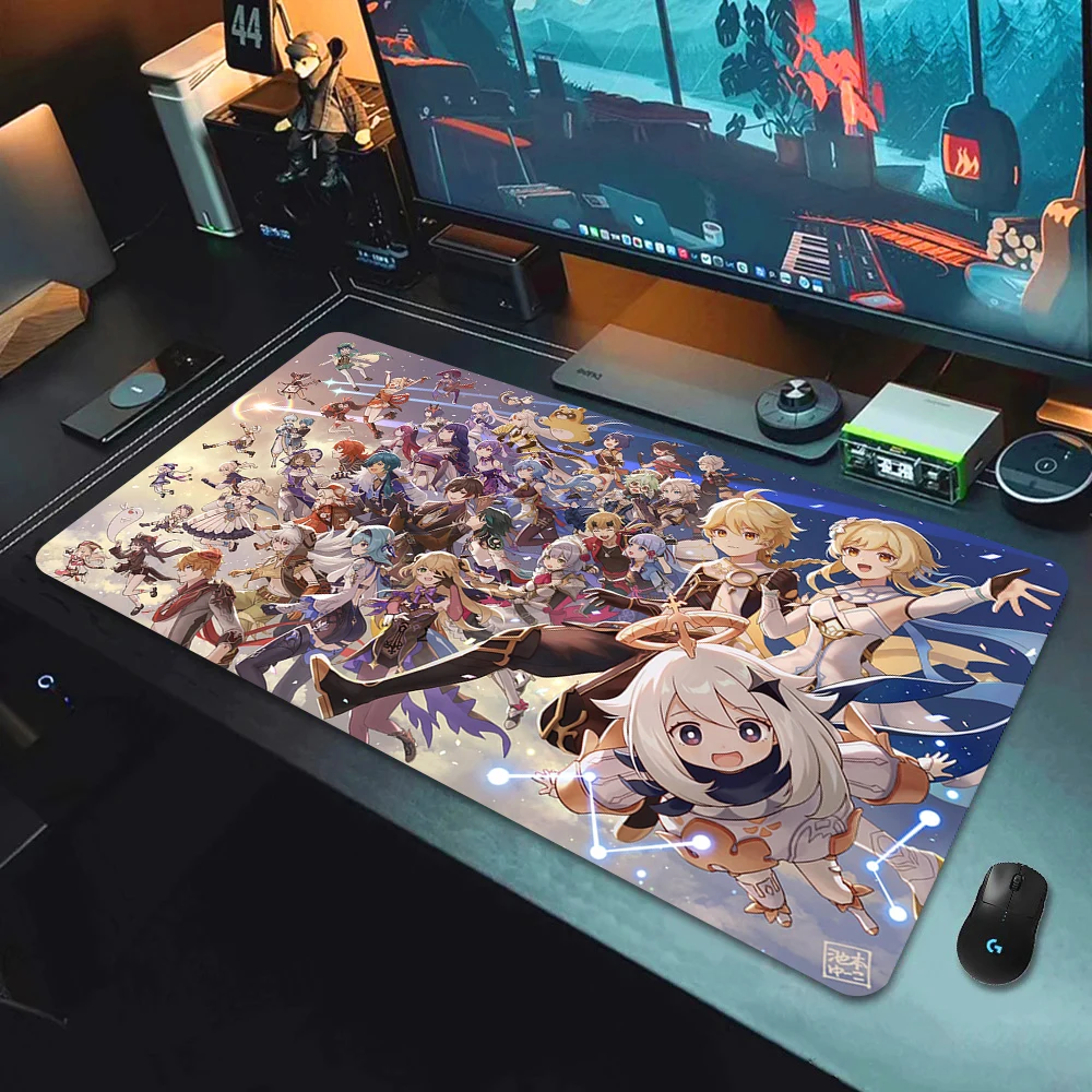 Genshin Impact Xxl Mouse Pad Speed Gaming Accessories Mousepad Gamer Cabinet Desk Mat Office Pc Keyboard Mats Large Mause Carpet