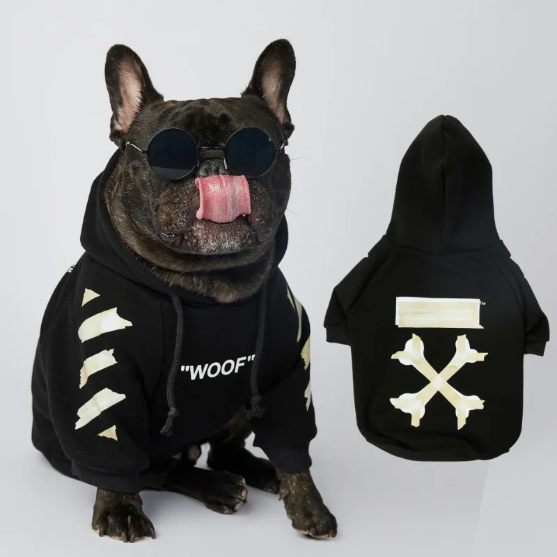 Autumn Winter Pet Dogs Clothes Fashion Dogs Hoodies Fleece Warm Cotton French Bulldog For Small Medium Large Dog Clothing Jacket