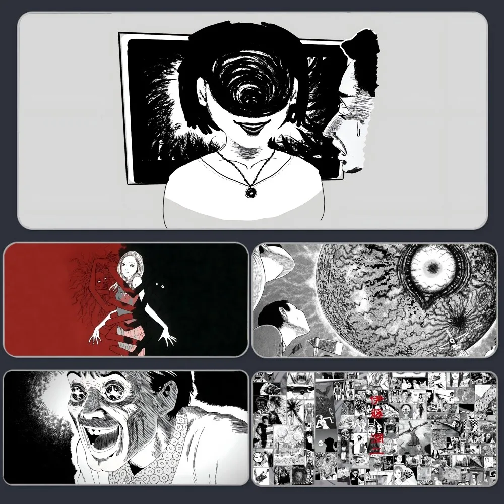 H-Horror Comics Junji Ito Mousepad Large Gaming Mouse Pad LockEdge Thickened Computer Keyboard Table Desk Mat