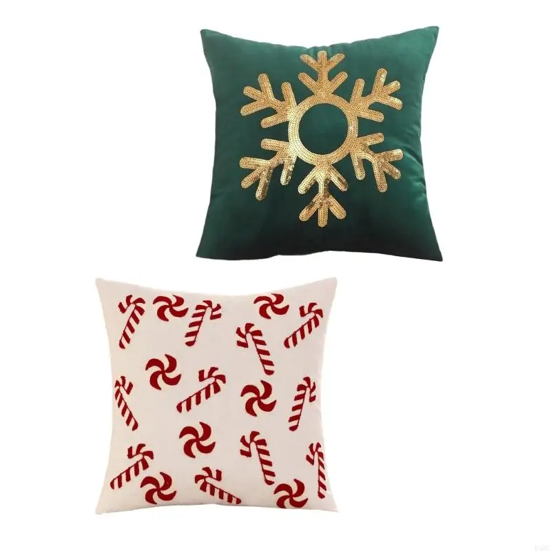 Decorative Velvets Cushion Cover Embroidered Snow Pattern Home Upgrades