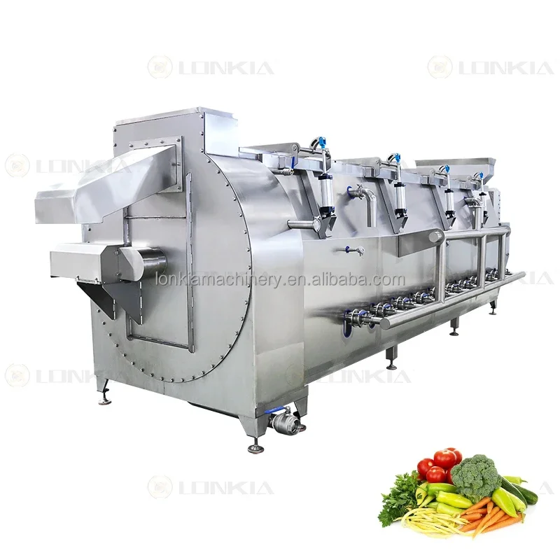 Hot Sell Steam-heating Cooker Continuous Steaming Machine Blanching Spiral Steamer Screw Blanch Machine