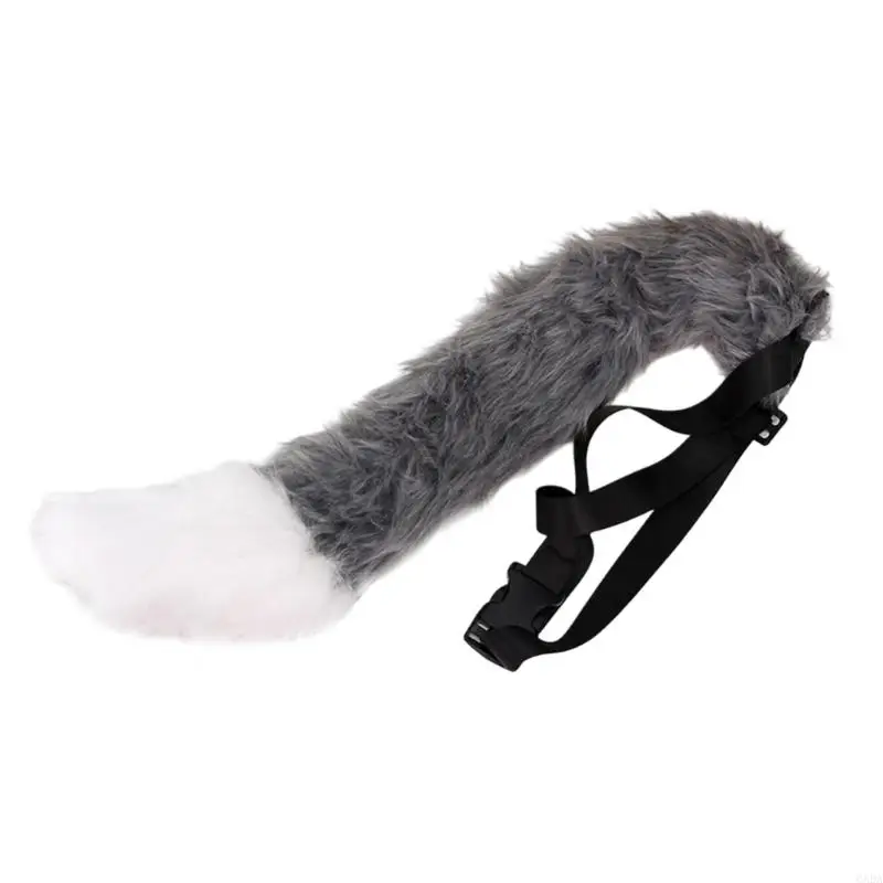 Halloween Costume Styling Animal Accessory with a Plush Fuzzy Texture for Gray and White Themed Outfits, Parties, and Photos