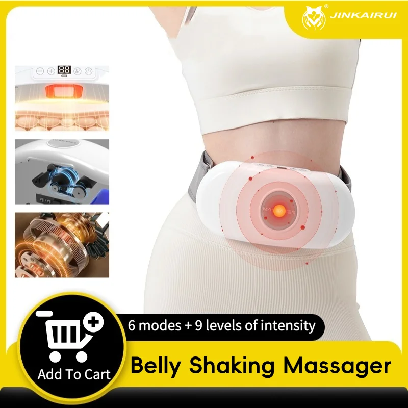 

Portable Wireless Abdominal Massage Belt Machine Electric Belly Shaking Massager with Vibration Multi Modes Level Heating Gift