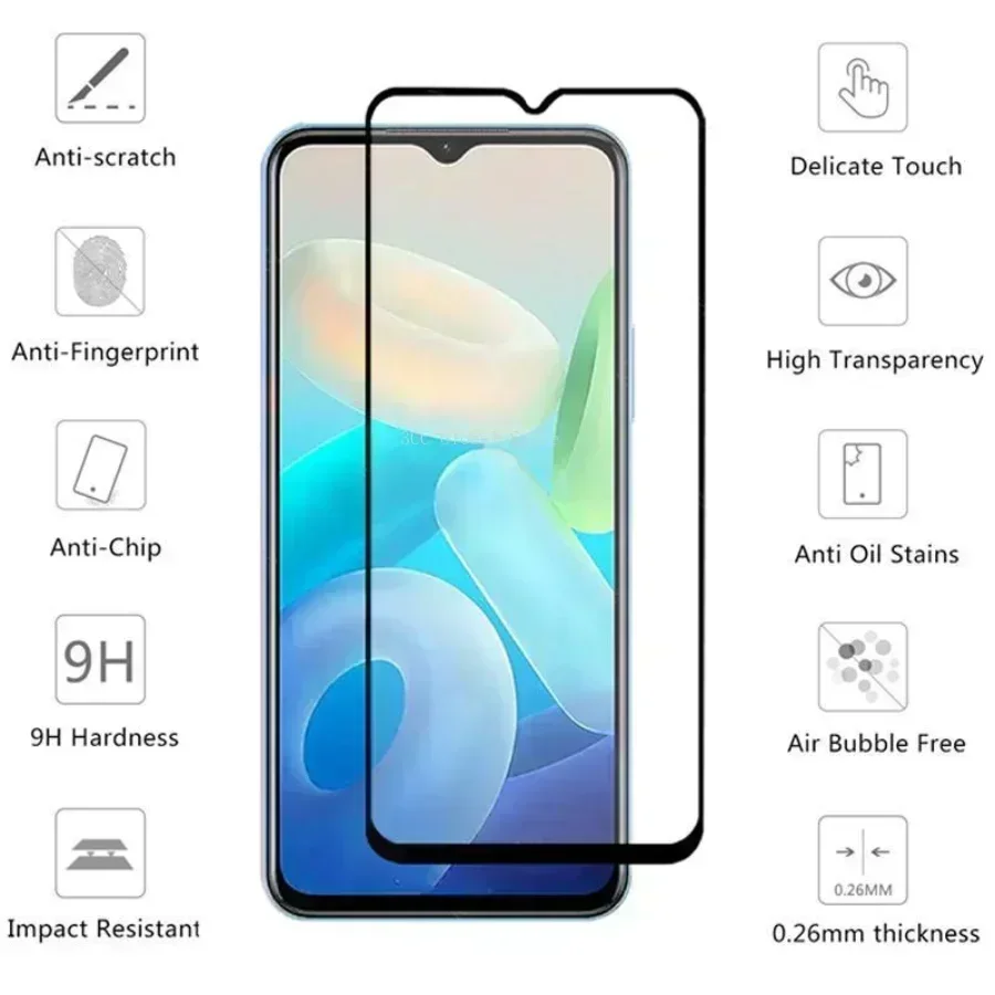 2Pcs Screen Protector For VIVO Y78 Y75 Y76 Tempered Glass For VIVO Y11 Y16 Y22 Y30 Y35 Y55 Y56 4G 5G 2023 Film screen protectors